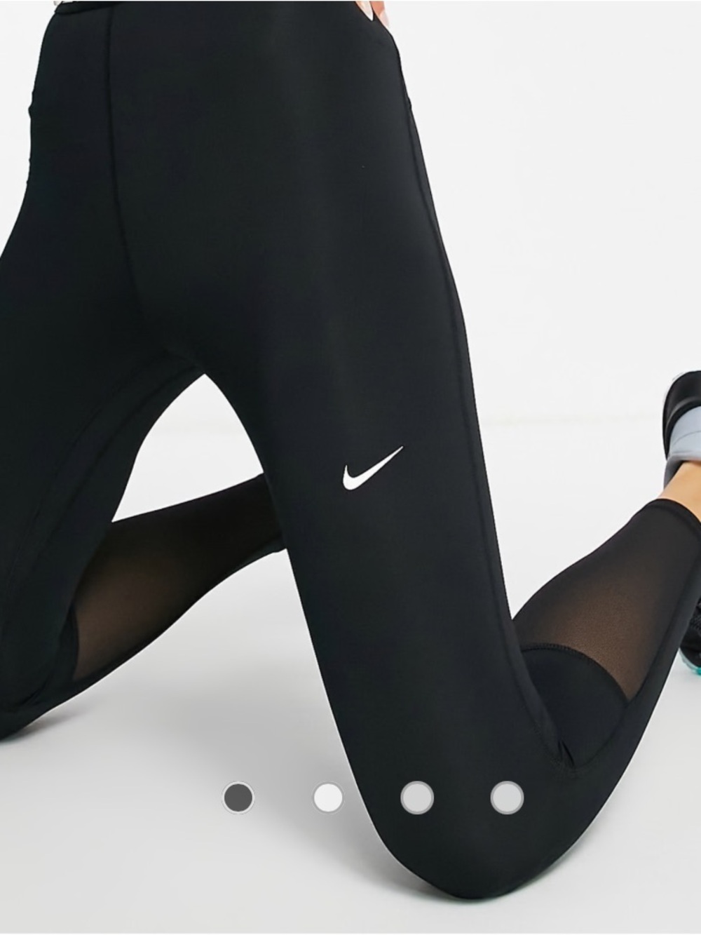 Nike Training Pro 365 high waisted mesh cropped ankle leggings Black Small